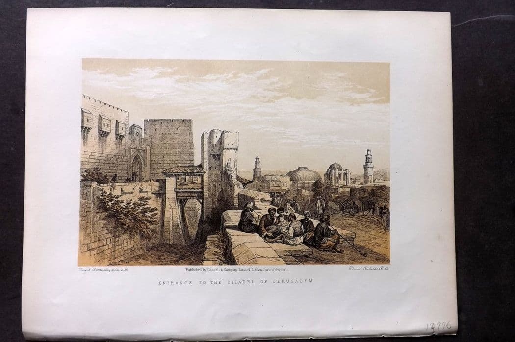 Roberts, David C1880 Antique Print. Entrance to the Citadel of Jerusalem (1 of 1)