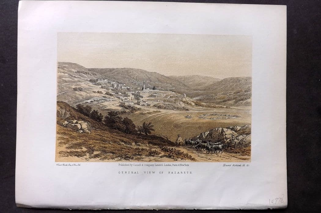 Roberts, David C1880 Antique Print. General View of Nazareth (1 of 1)