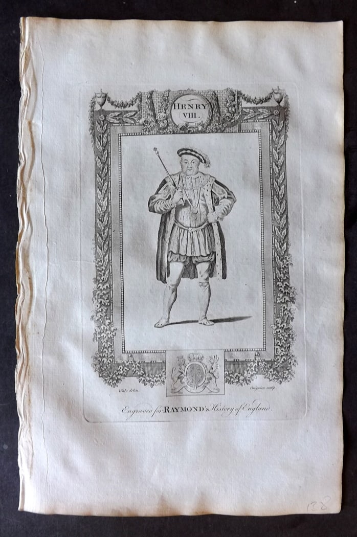 Raymond, George 1787 Folio Portrait Print. Henry VIII (1 of 1)