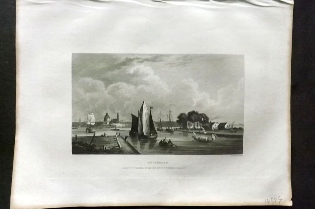 Kelly, Christopher 1841 Antique Print. Amsterdam, Netherlands: Antique Steel Engraving Published 1841, London for "An Authentic History and Entertaining Description of the World and its Inhabitants..." by Christopher Kelly and Thomas Bartlett. Paper Size: 10.5 x