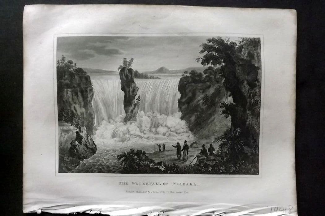 Kelly, Christopher 1841 Antique Print. Waterfall of Niagara, Canada Nigara Falls (1 of 1)