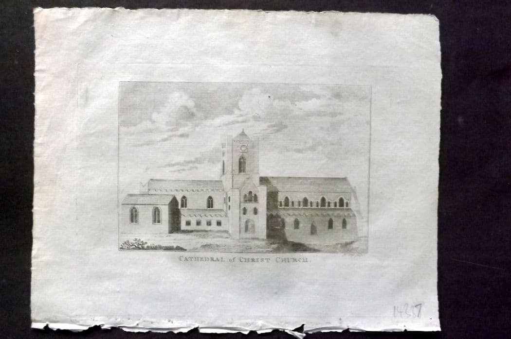 Payne, John 1809 Antique Print. Cathedral of Christ Church, Ireland (1 of 1)