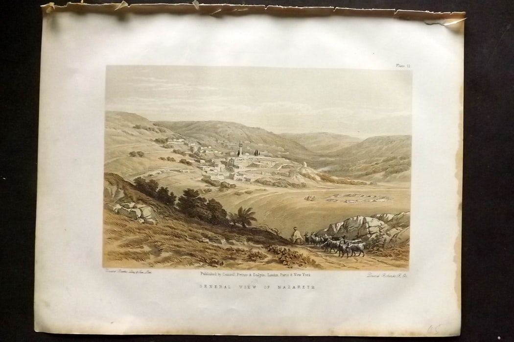 Roberts, David C1880 Holy Land Print. General View of Nazareth (1 of 1)