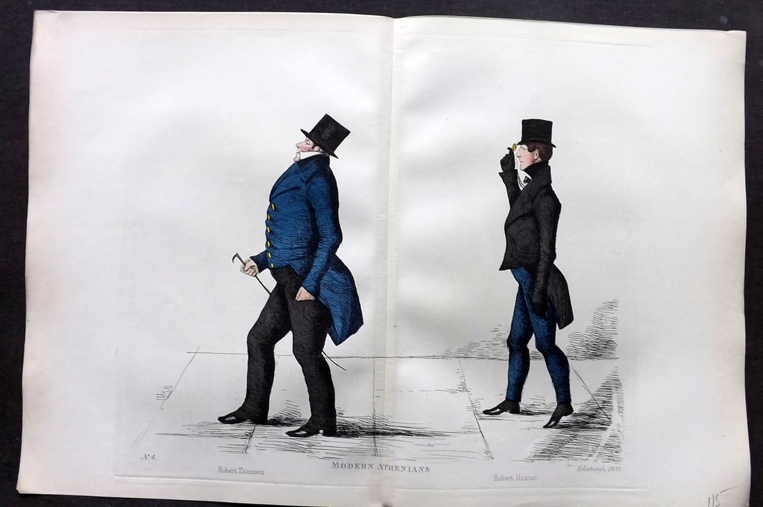 Crombie, Benjamin 1882 Folio HCol Scottish Caricature Portrait. Robert Thomson & Robert Hunter 04 (1 of 1)