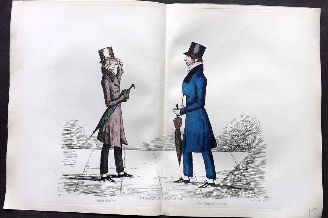 Crombie, Benjamin 1882 Folio HCol Scottish Caricature Portrait. John Jeffrey & Charles Kilpatrick (1 of 1)