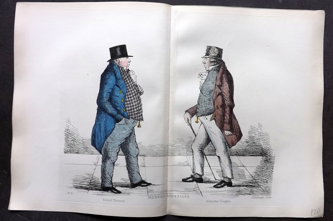 Crombie, Benjamin 1882 Folio HCol Scottish Caricature Portrait. Robert Thomson & Alexander Douglas (1 of 1)