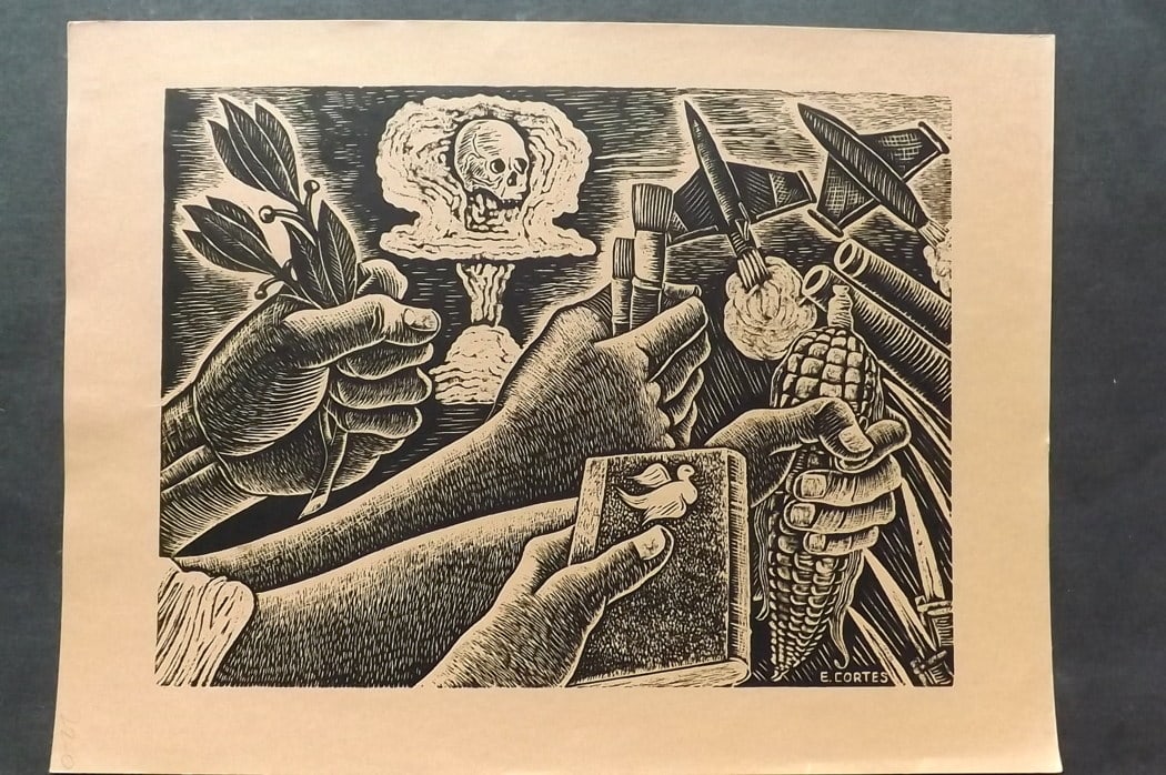 After Erasto Cortes 1963 Print. Progressive Humanity in the Struggle Against War (1 of 1)