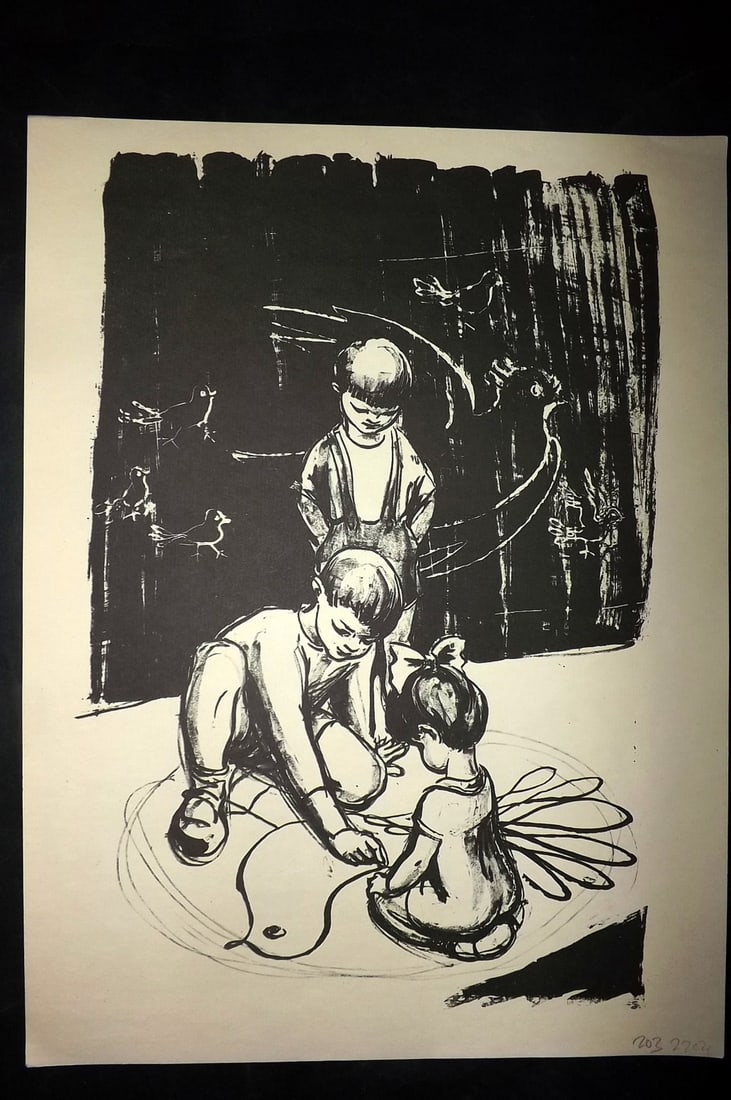 After Marcel Chirnoaga 1963 Folio Print. Drawing Lesson (1 of 1)