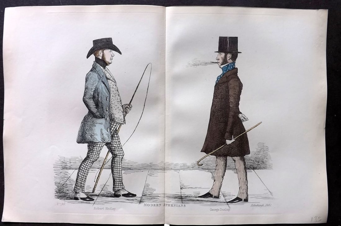 Crombie, Benjamin 1882 Folio HCol Scottish Caricature Portrait. Robert Hadley & George Dunlop (1 of 1)