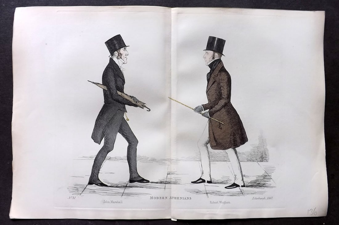 Crombie, Benjamin 1882 Folio HCol Scottish Caricature Portrait. John Marshall & Robert Whigham (1 of 1)