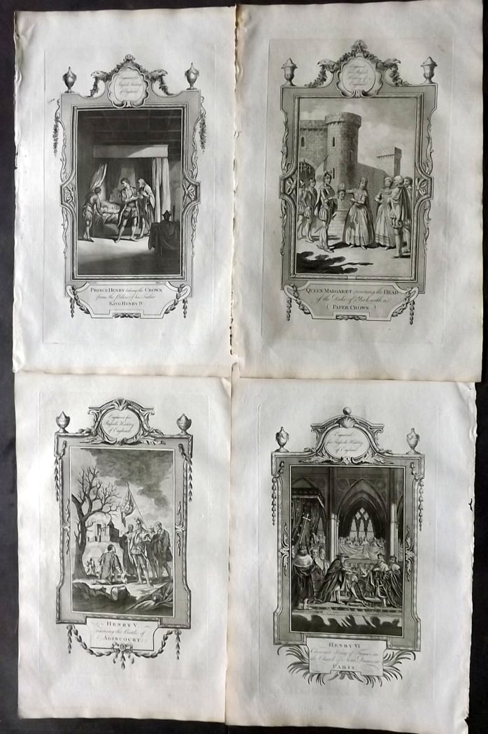 Russell, William 1779 Lot of 4 Folio British Historical Prints: Folio Copper Plate Published 1779, London for "A New and Authentic History of England" [Russell's History of England] by William Augustus Russell. Paper Size: 15 x 9 inch (38 x 23cm) Good Condition