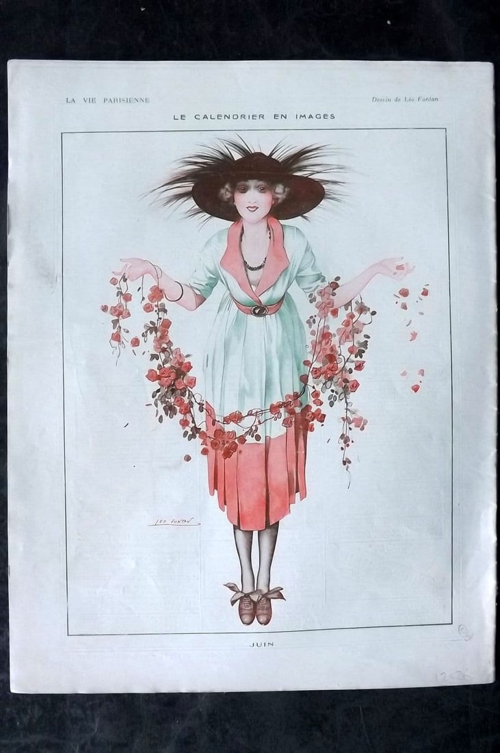 La Vie Parisienne 1918 Art Deco Print. Le Calendrier en Images by Leo Fontan (1 of 1)