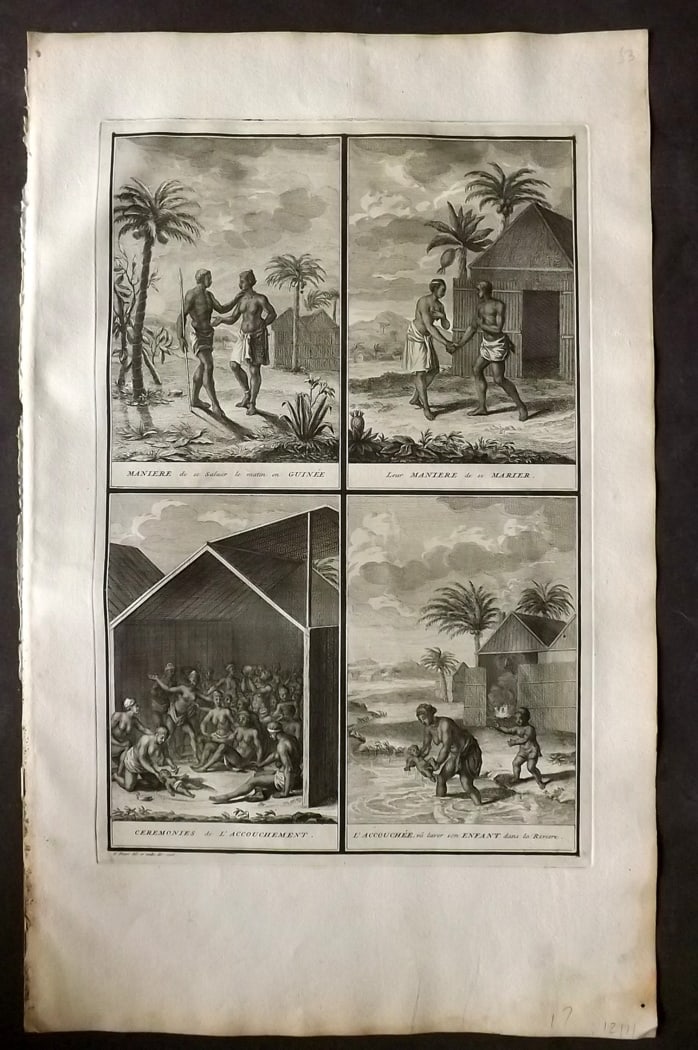 Picart, Bernard 1728 Folio Antique Print. Ceremonies of Guinea - Africa (1 of 1)