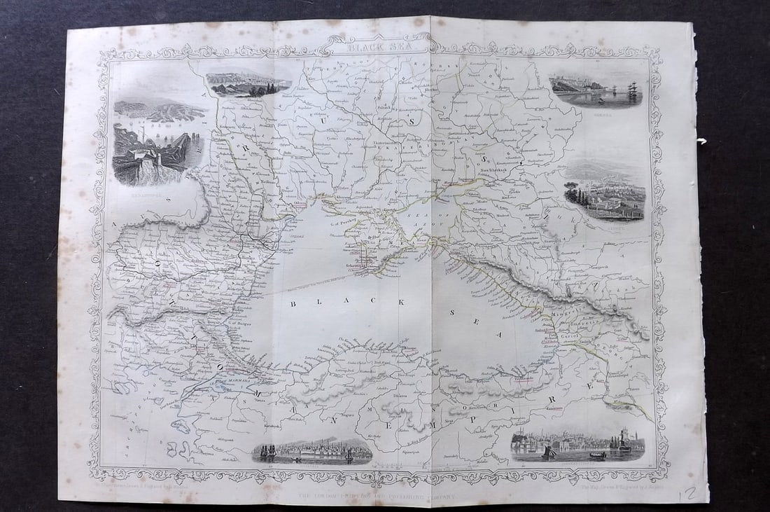Tallis, John (Pub) 1858 Antique Map. Black Sea Turkey Ukraine Russia (1 of 1)