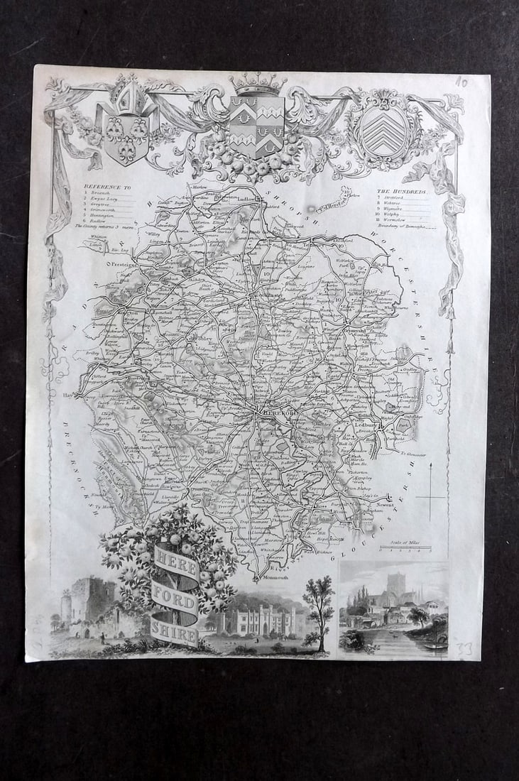 Moule, Thomas C1840 British County Map. Herefordshire (1 of 1)