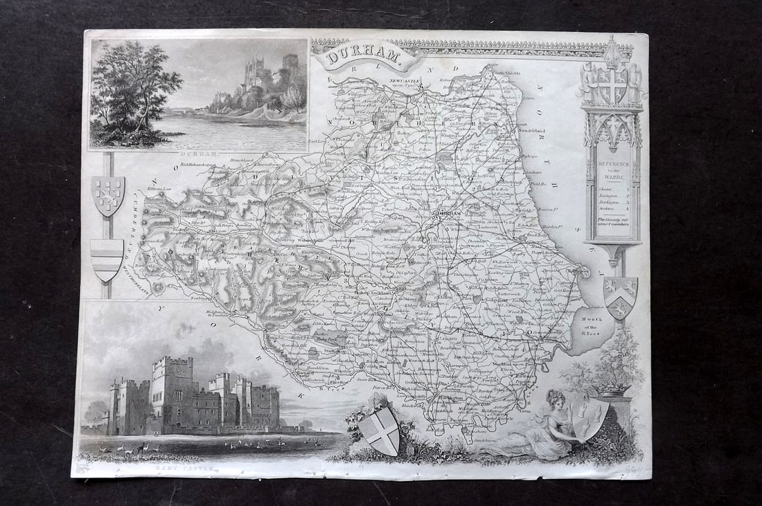 Moule, Thomas C1840 British County Map. Durham (1 of 1)
