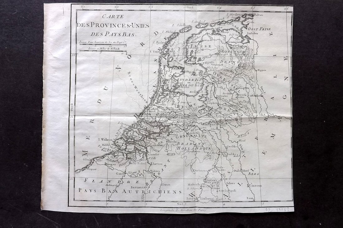Psalmanazar & Sale C1770 Antique Map. Arte des Privince-Unies. Netherlands (1 of 1)