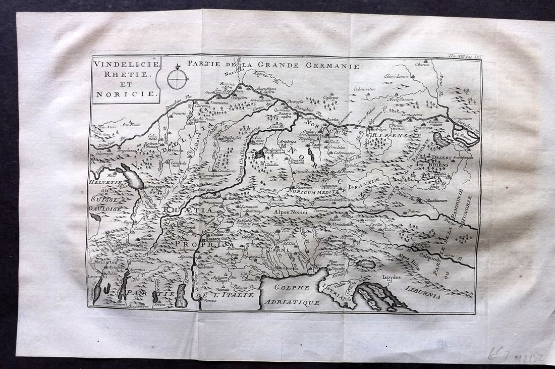 Psalmanazar & Sale C1770 Map. Vindelicie, Rhetie et Noricie. Ancient Switzerland (1 of 1)