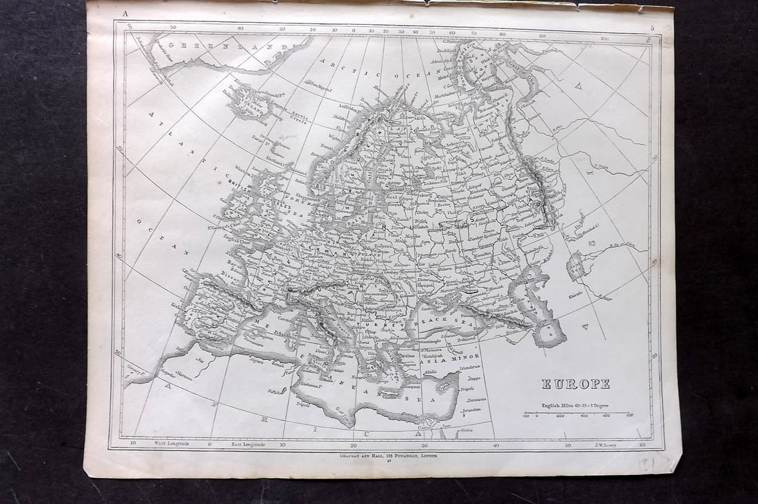 Lowry, Joseph 1852 Antique Map. Europe (1 of 1)
