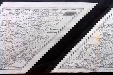 Russell & Barclay C1825 Antique Map. France: Copper Engraved Map Published C1825., by Fisher & Son, "A Complete Atlas of the World" by John Russell et al. The companion Atlas to "A Complete and Universal English Dictionary" by James Barclay. Pap