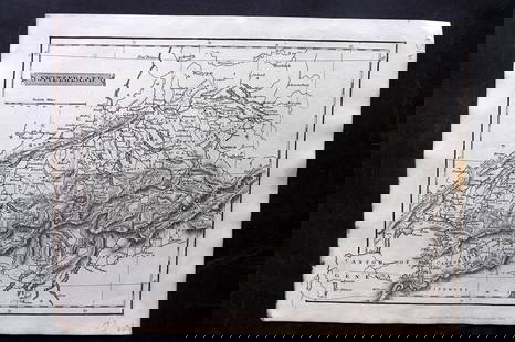 Russell & Barclay C1825 Antique Map. Switzerland: Copper Engraved Map Published C1825., by Fisher & Son, "A Complete Atlas of the World" by John Russell et al. The companion Atlas to "A Complete and Universal English Dictionary" by James Barclay. Pap