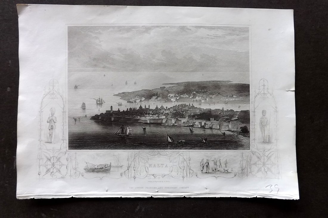 Tyrrell, Henry 1858 Antique Print. Malta (1 of 1)