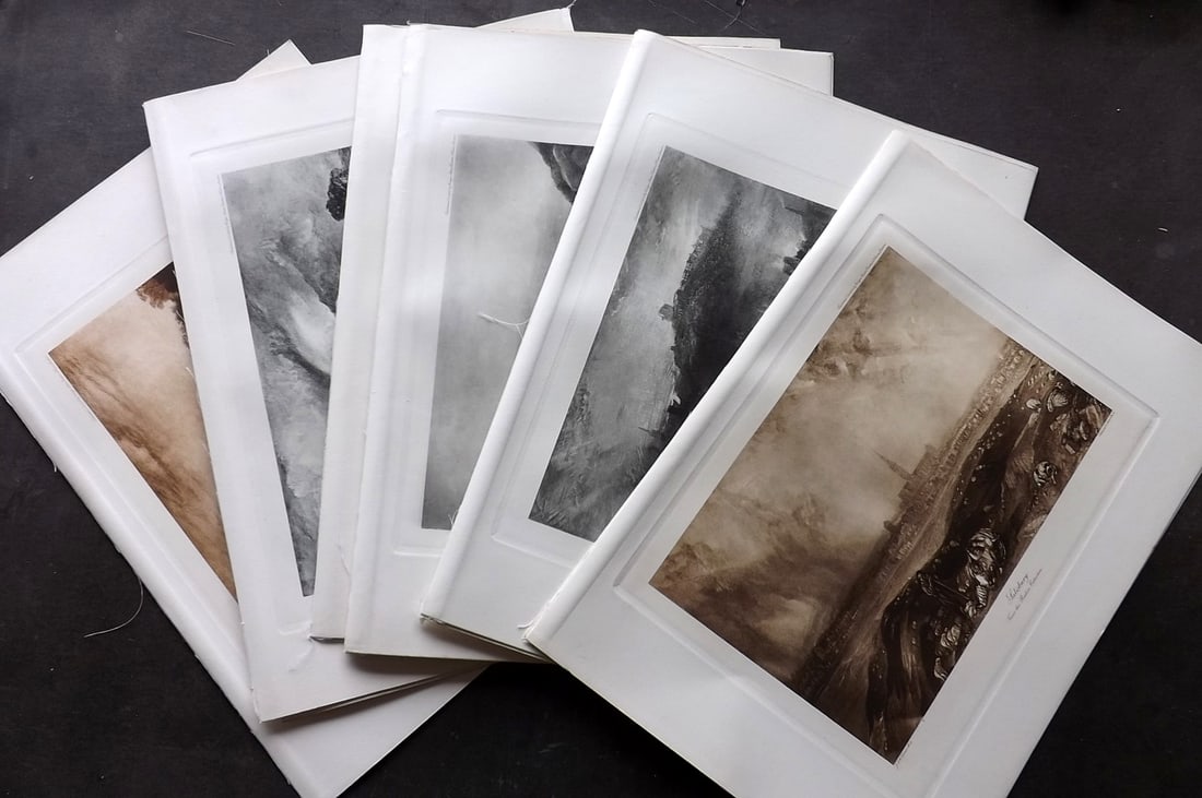 After J. M. W. Turner 1900 Lot of 14 Folio British Views: Folio Photogravures Published 1900, London for "Turner & Ruskin?" Edited by Frederick Wedmore. Paper Size: 15 x 10.5 inch (38 x 27cm) Good Condition