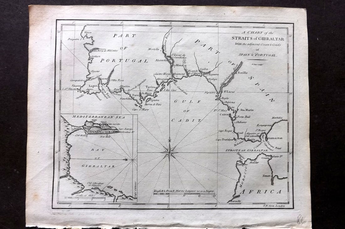 Cary, John 1781 Antique Map. Gibraltar (1 of 1)