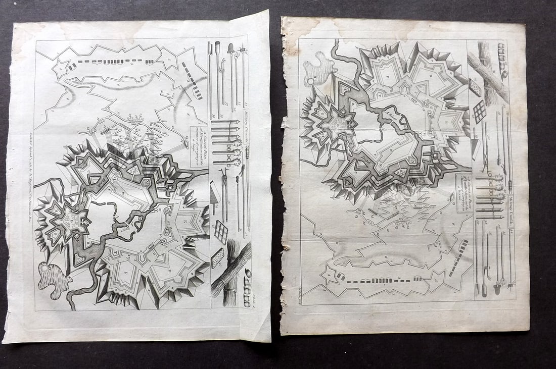 Cary, John 1781 Pair of Antique Fortification Plans (1 of 2)