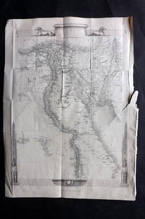 Wright & Rapkin 1860 Antique Map. Egypt and Arabia Petrea: Antique Steel Engraved Map Published 1860 by The London Printing & Published Company, London for "The Royal Dictionary-Cyclopedia for Universal Reference" by Thomas Wright. Drawn & Engraved by John Ra