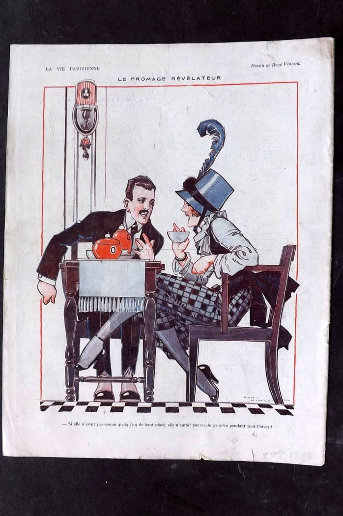 La Vie Parisienne 1919 Art Deco Print. Le Fromage Revelateur by Rene Vincent (1 of 1)