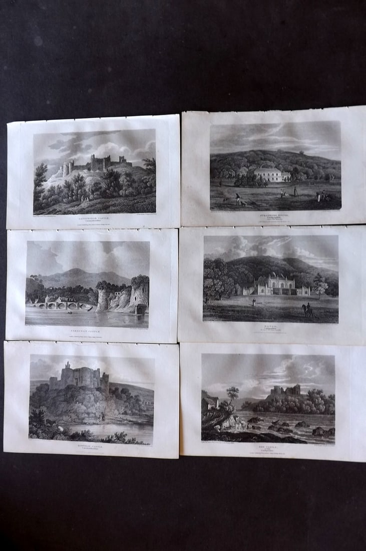 Britton, John 1815 Lot of 6 Copper Plate Views. Wales (1 of 2)