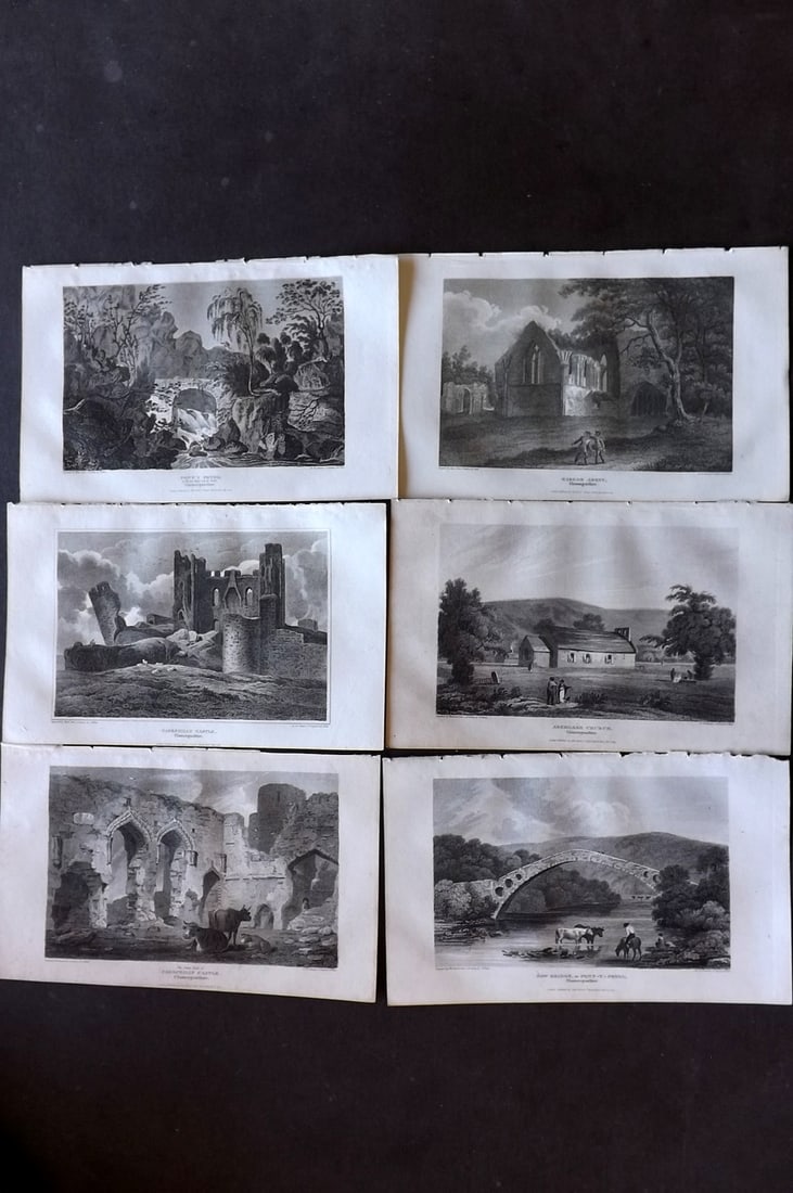 Britton, John 1815 Lot of 6 Copper Plate Views. Wales (1 of 2)