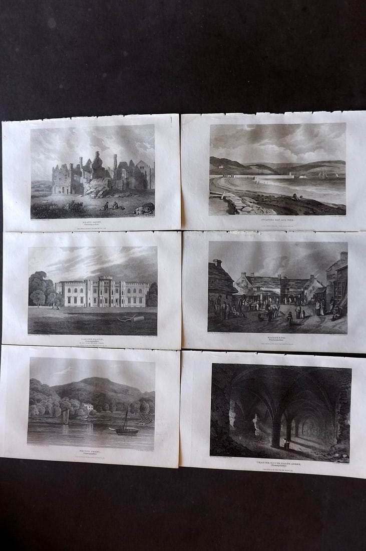 Britton, John 1815 Lot of 6 Copper Plate Views. Wales (1 of 2)