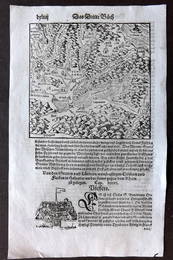 Munster, Sebastian 1578 Early Woodcut Map. Switzerland - Thun, Biel, Gruyeres