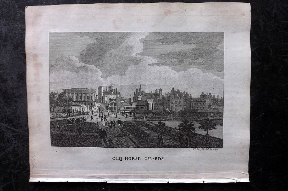 Pennant's London 1791 Antique Print. Old Horse Guards: Antique Copper Plate Published 1791, London for "Some Account of London" Second Edition by Thomas Pennant. Paper Size: 9.5 x 7.5 inch (24 x 19cm) Very minor margin toning. Good Condition