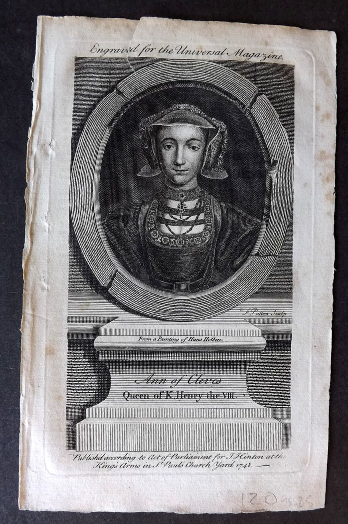 Universal Mag. 1748 Portrait Print. Anne of Cleves, Queen of Henry VIII (1 of 1)