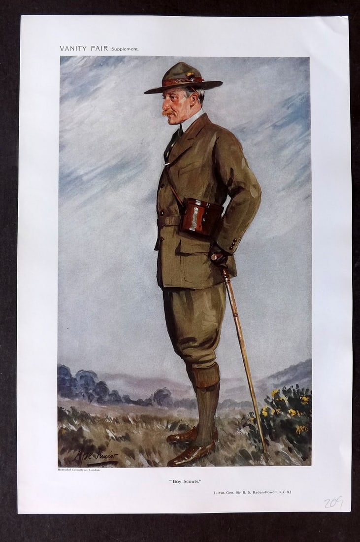 Vanity Fair Print 1911 Robert Baden Powell, Boy Scouts (1 of 1)