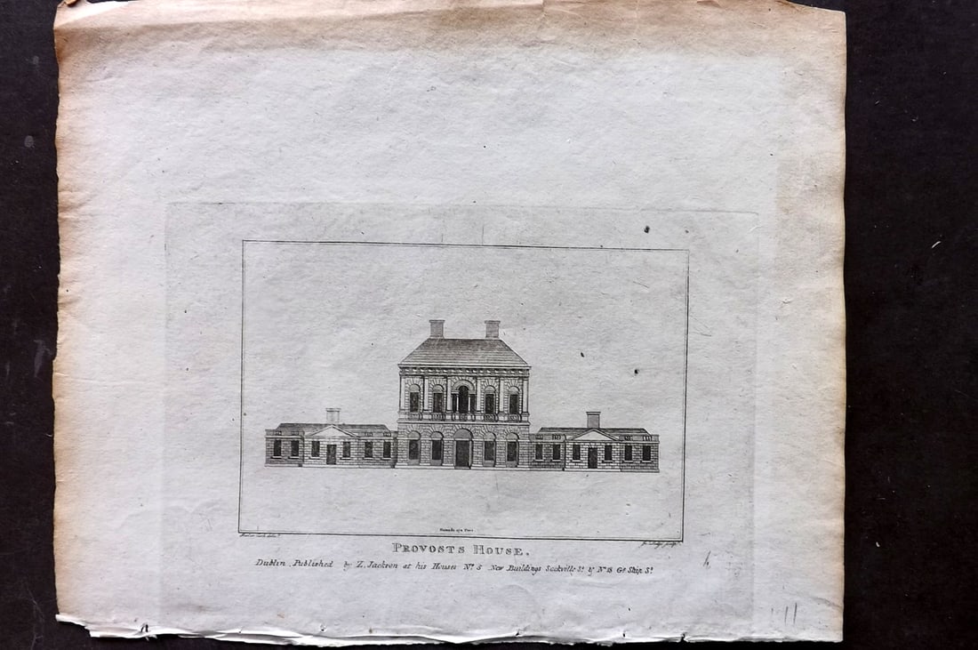 Payne, John 1809 Antique Print. Provost's House, Ireland (1 of 1)