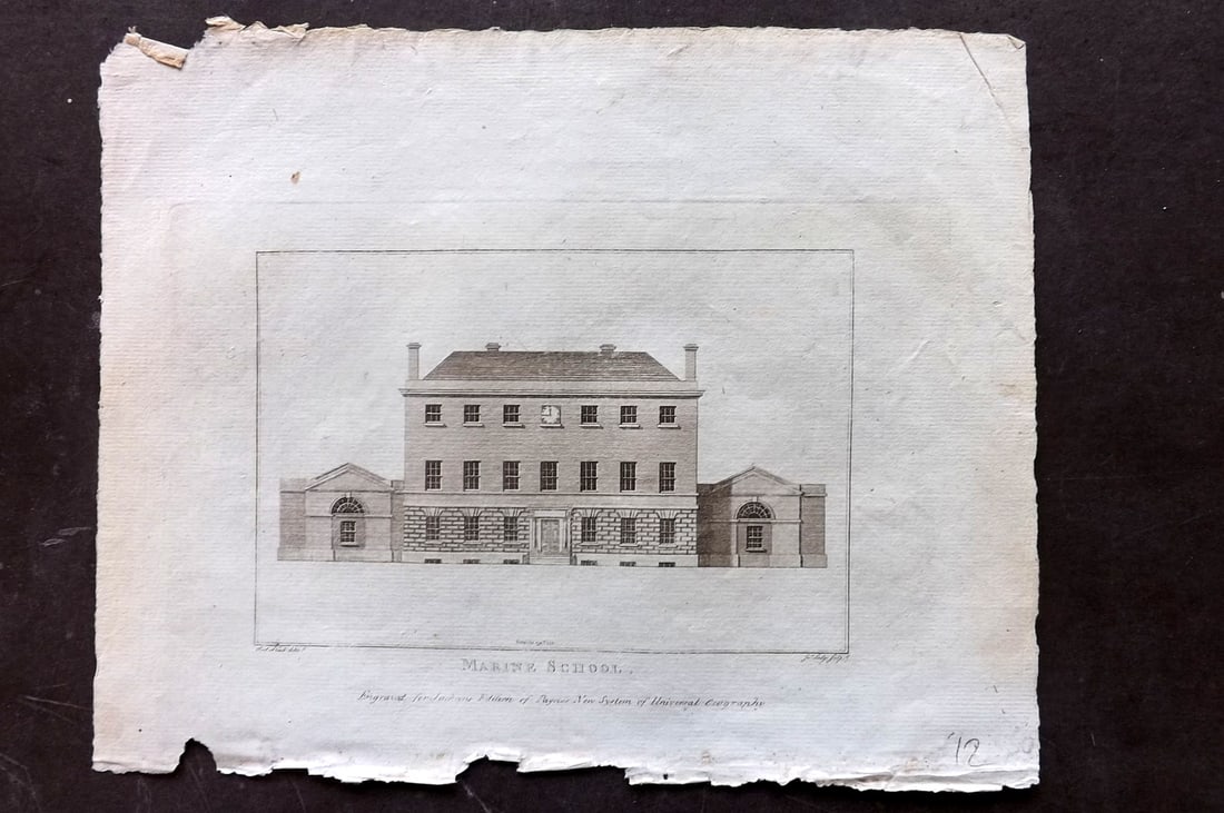 Payne, John 1809 Antique Print. Marine School, Ireland (1 of 1)