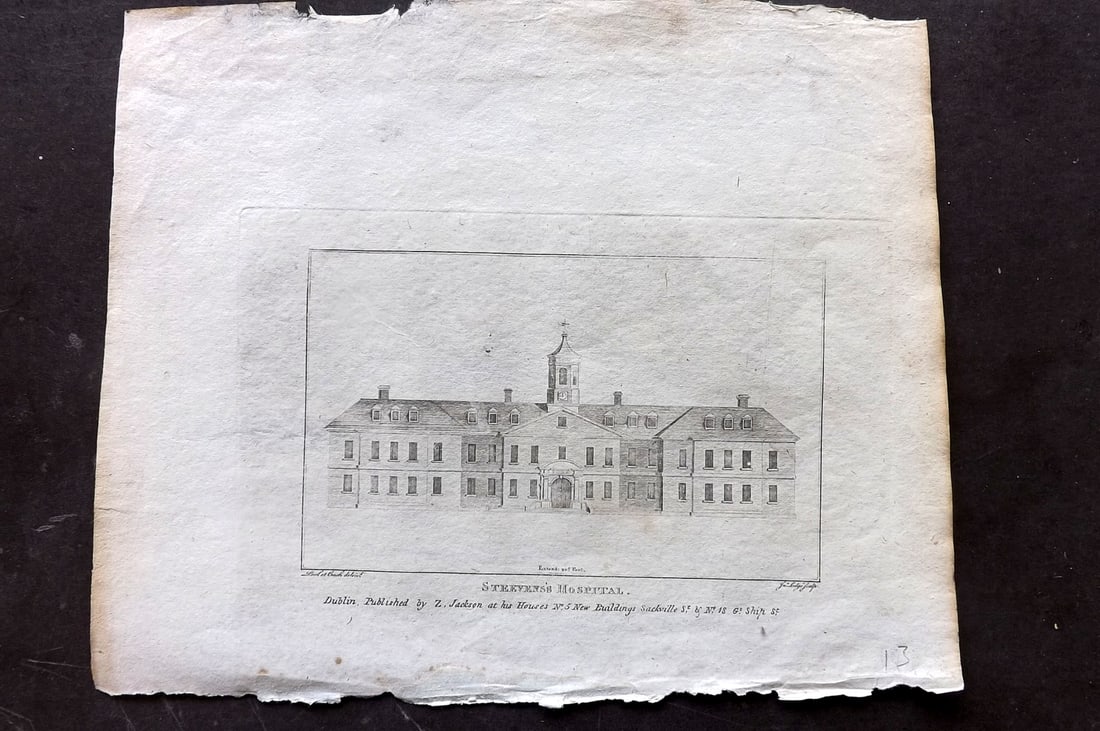 Payne, John 1809 Antique Print. Steevens's Hospital, Ireland (1 of 1)