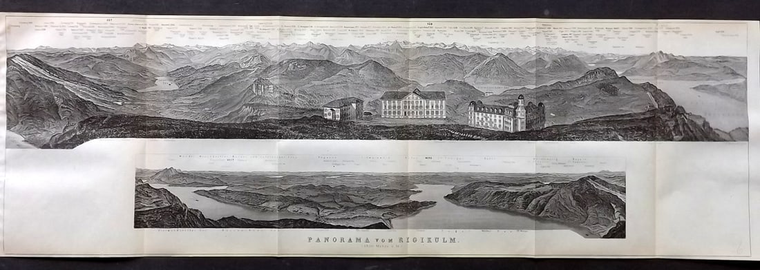 Baedeker, Karl 1897 Panoramic Views of the Swiss Alps. Rigi Kulm (1 of 1)