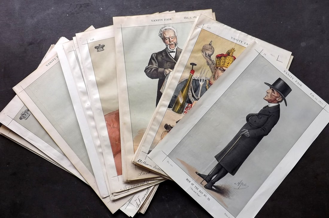 Vanity Fair Print 1871 Lot of 21 Ape etc Cartoons (1 of 7)