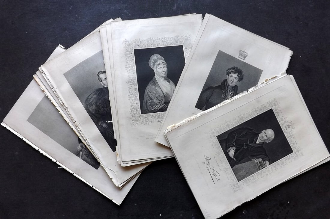 Wright, Thomas 1860 Lot of 18 Antique Portrait Prints (1 of 4)