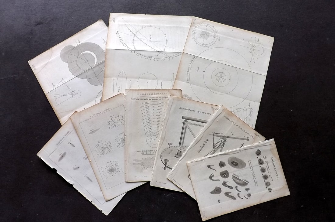 Squire, Thomas 1820 Lot of 9 Antique Astronomy Prints (1 of 3)