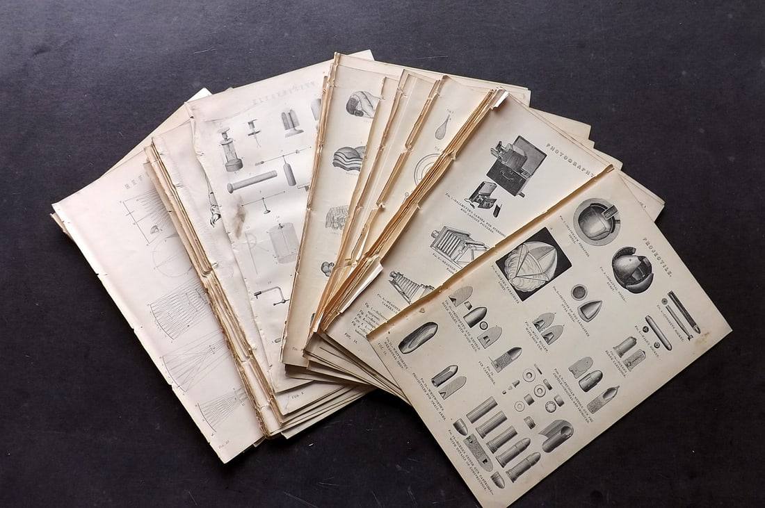 National Encyclopedia C1880 Lot of 48 Science & Tech Prints (1 of 7)