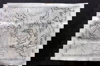 Gentleman's Mag 1754 Antique Map. Discoveries of Admiral De Fonte