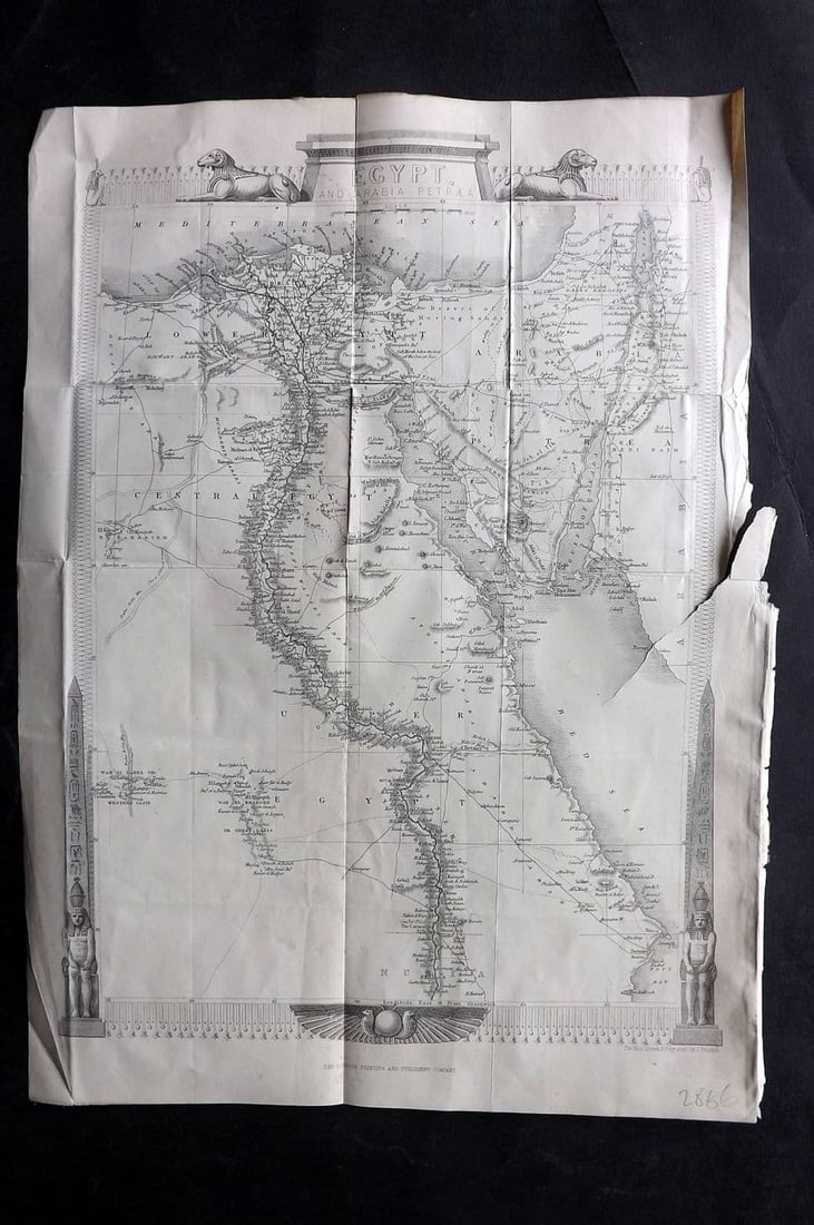 Wright & Rapkin 1860 Antique Map. Egypt and Arabia Petrea (1 of 1)