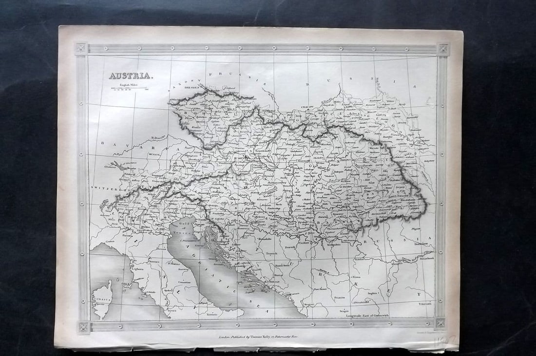 Kelly & Barclay 1843 Antique Map. Austria (1 of 1)