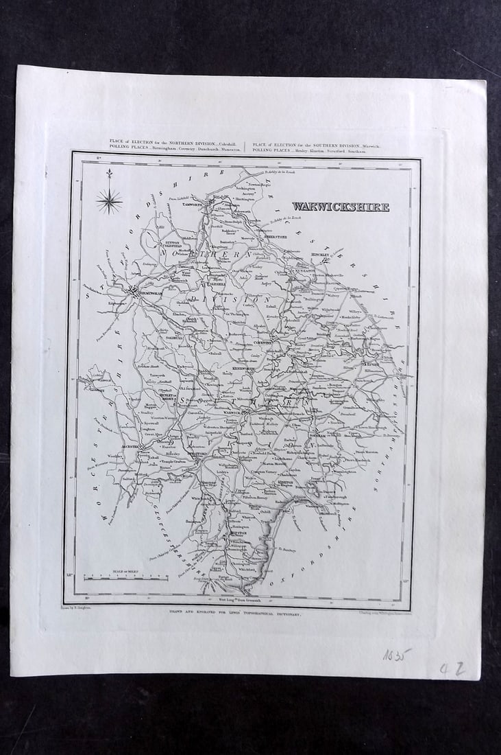 Lewis, Samuel 1865 British County Map. Warwickshire (1 of 1)